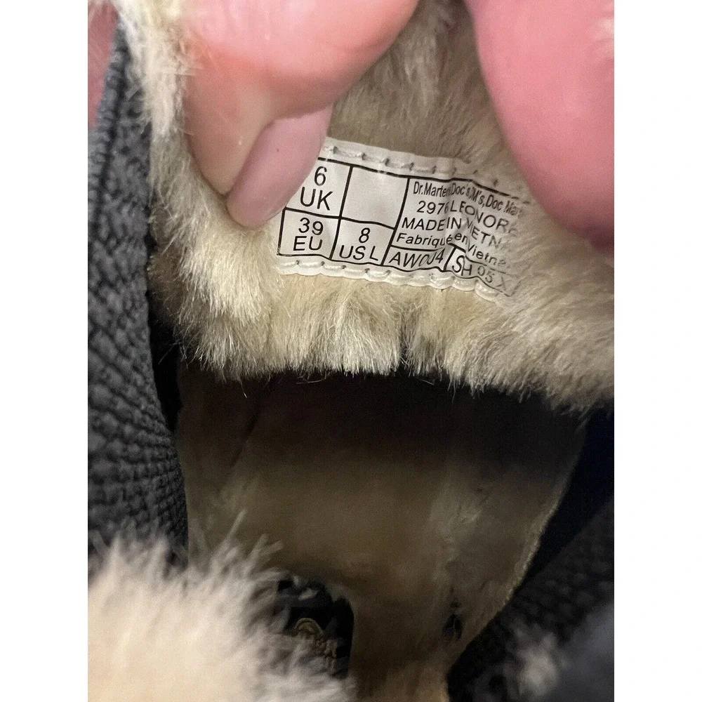 Dr. Martens Black Leather Chelsea Fur-Lined Combat Boot - Picture 12 of 12